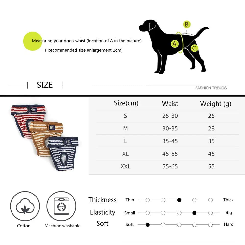 Washable Physiological Pants & Sanitary Briefs for Female Dogs & Cats