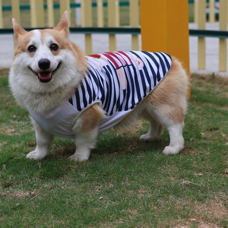 Striped Summer Cooling Vest Shirt for Dogs | Casual Breathable Top for Small to Large Breeds