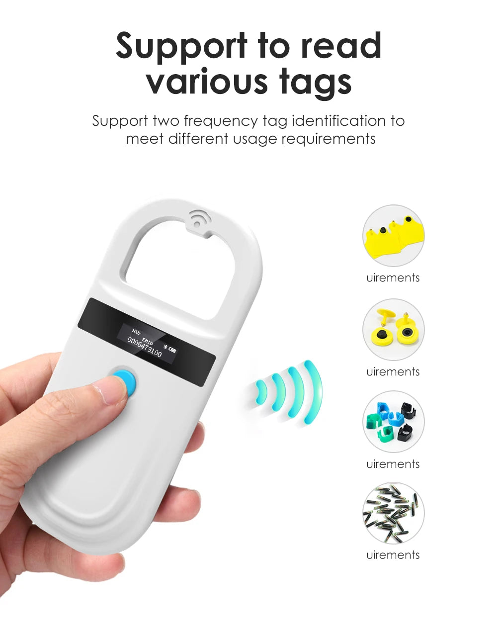 Handheld Pet Microchip Scanner & RFID Reader
