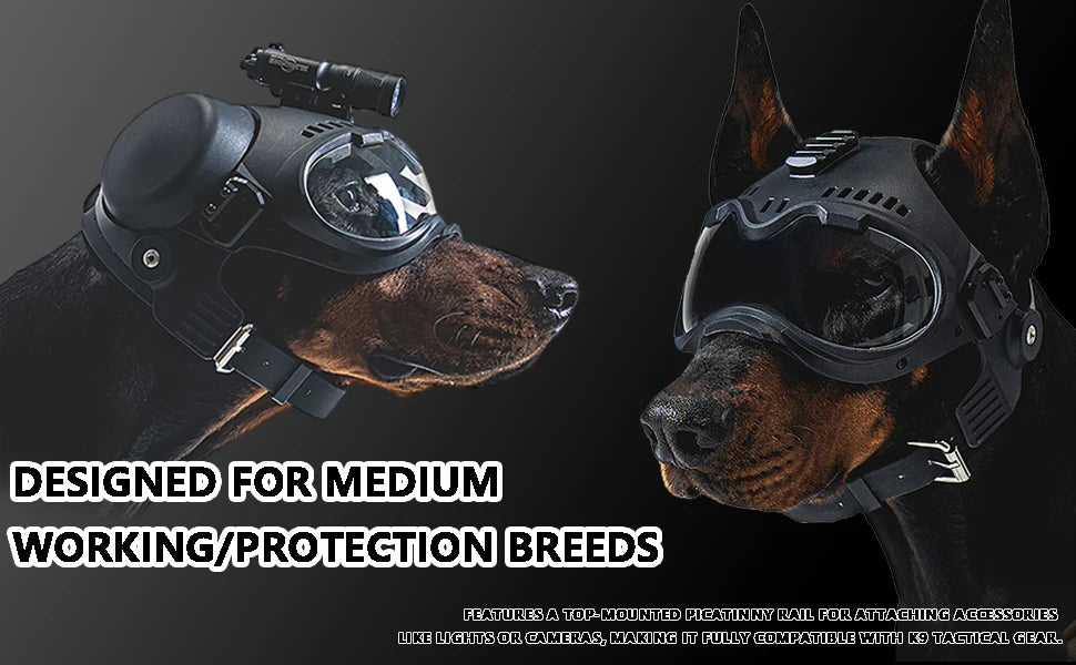 Tactical Dog Helmet with Removable Ear Guards — Adjustable Head Protection for Working Dogs & Large Breeds