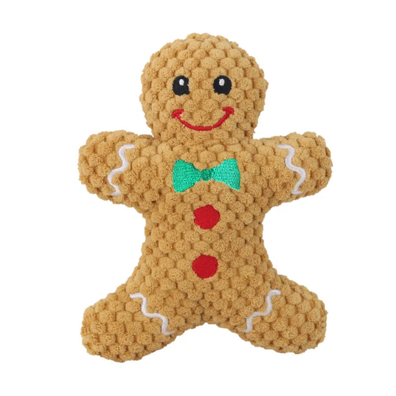 Jouet couineur en peluche de Noël pour chien