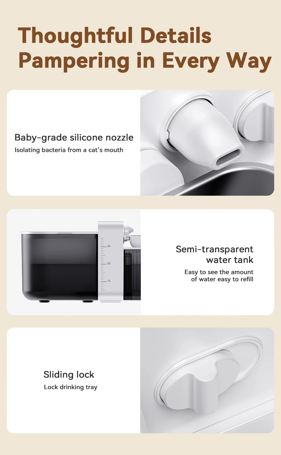 3.5L Wireless Pet Water Fountain with Sewage Separation & 2000mAh Battery
