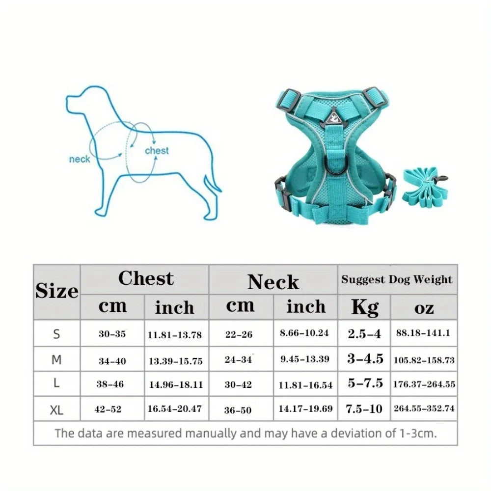 No-Pull Reflective Pet Harness and Leash Set