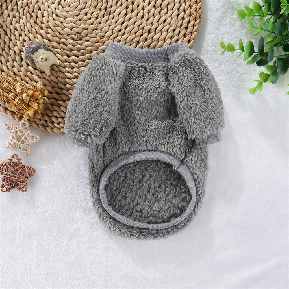 Plush Pet Sweatshirt for Cats & Small Dogs