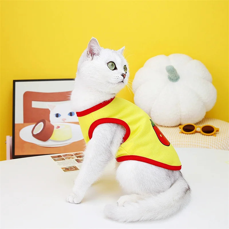 Cartoon Print Summer Vest for Cats & Small Dogs