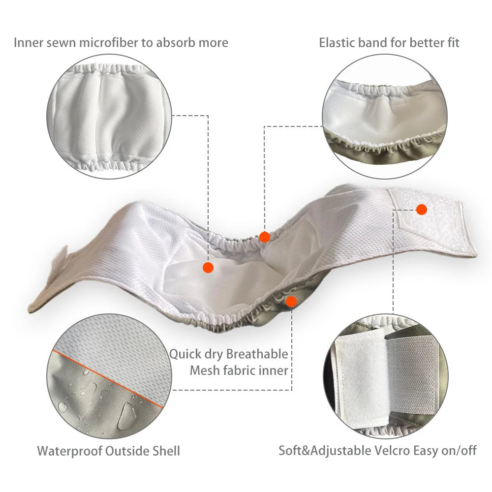 Reusable Waterproof Male Dog Belly Band Nappy Wraps