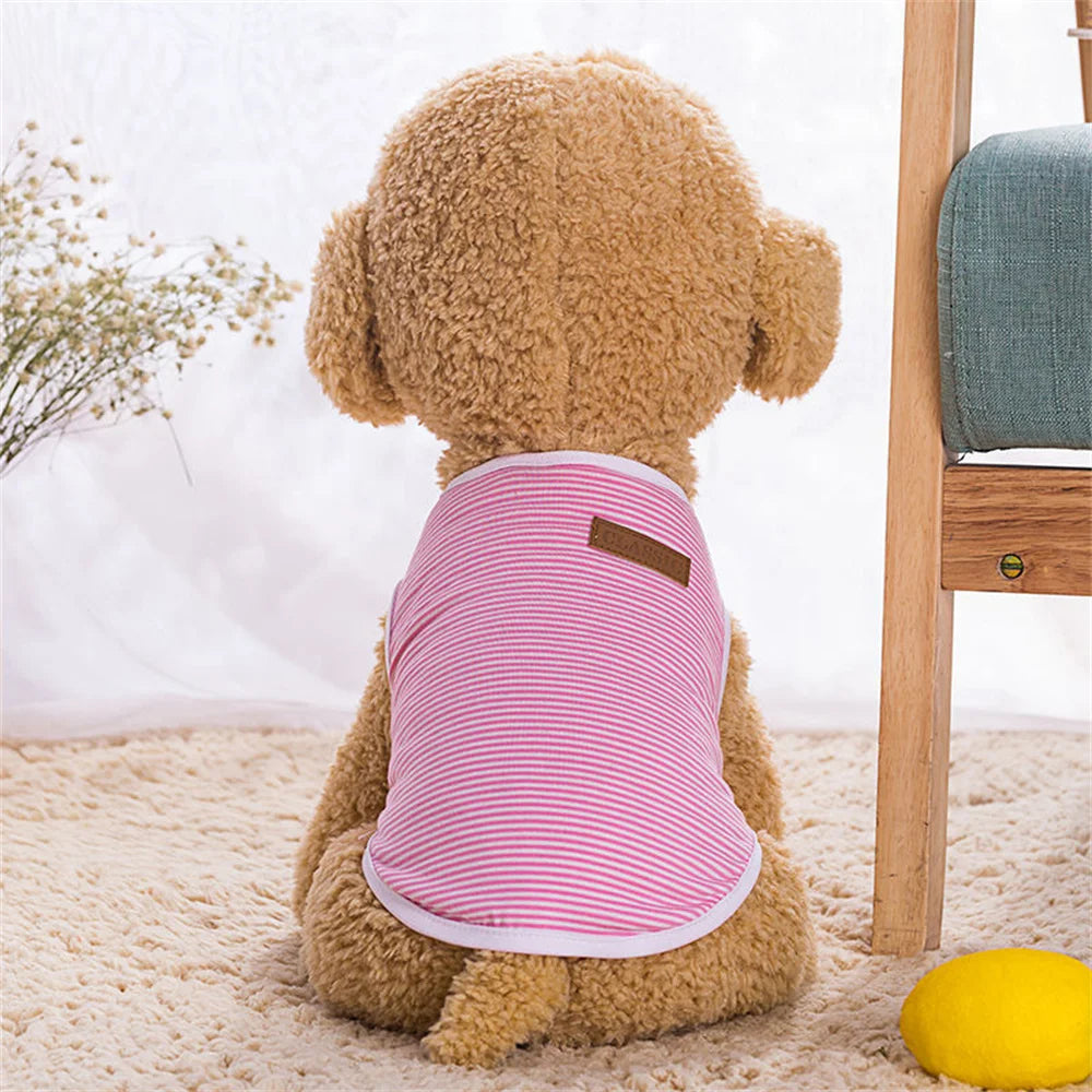 Classic Striped Cotton Vest for Cats & Small Dogs