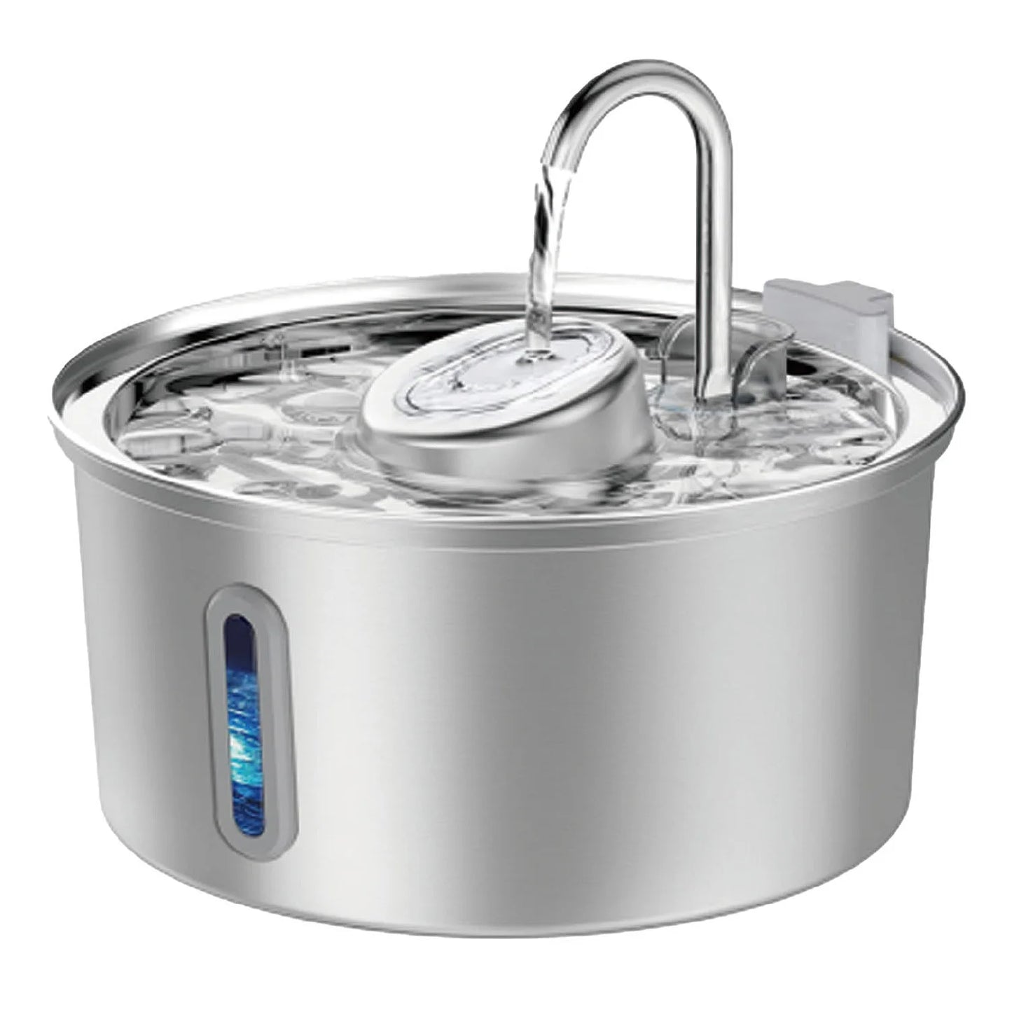 3.2L stainless steel cat water dispenser window has water level, which can be observed, suitable for many cats and dogs