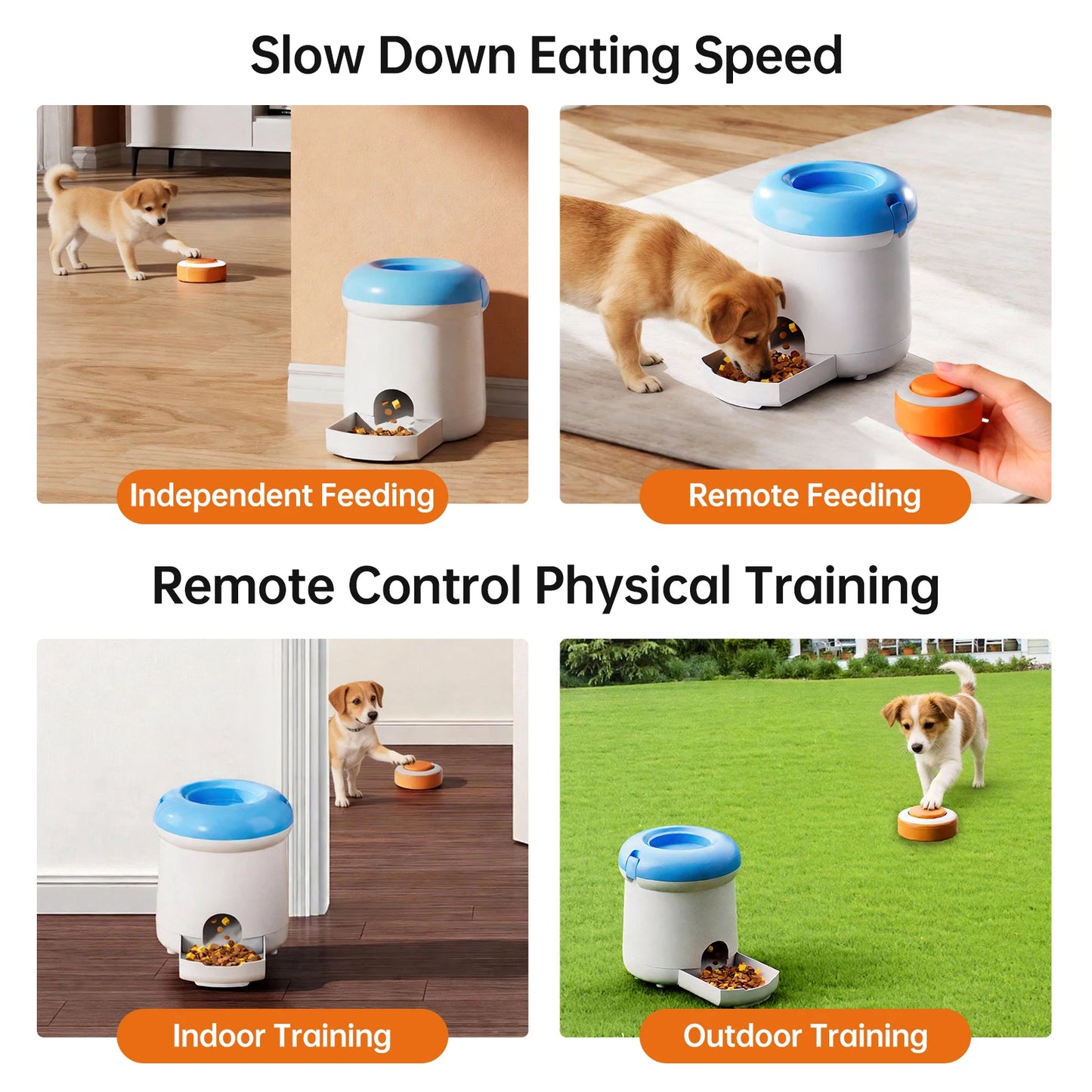 Interactive Training Feeder with Remote Control & Voice Recording for Dogs & Cats