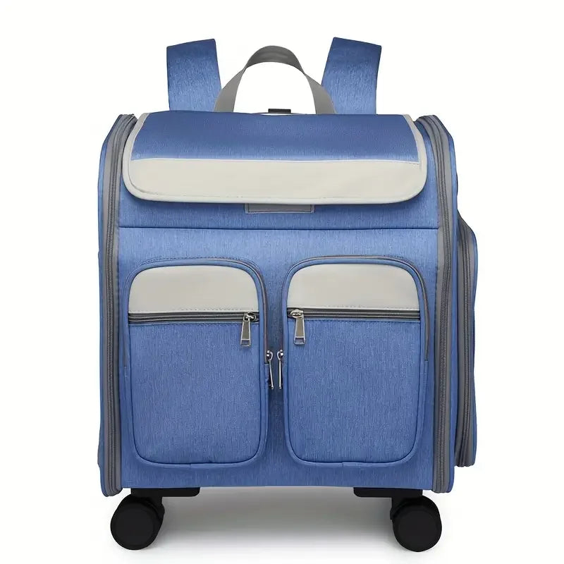 4-in-1 Wheeled Pet Carrier Backpack with Stroller & Car Seat