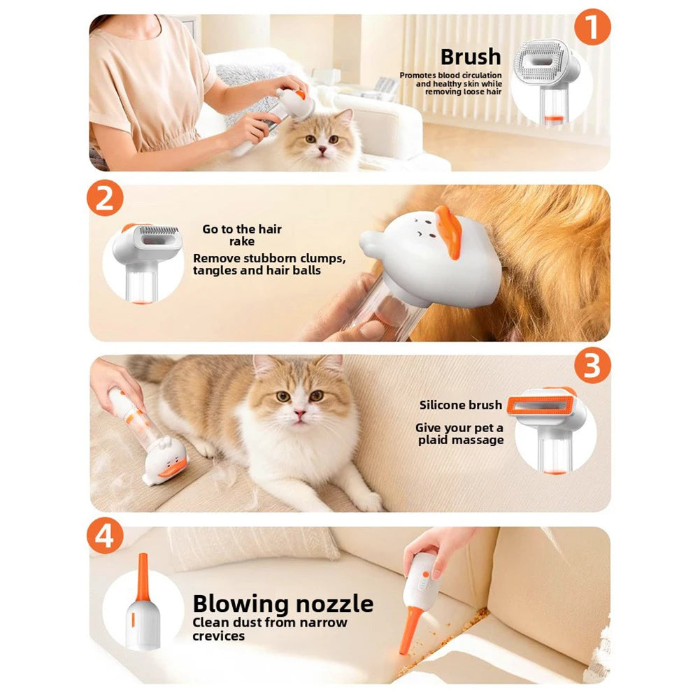 4-in-1 Cordless Pet Grooming Vacuum | Self-Cleaning | Dogs & Cats