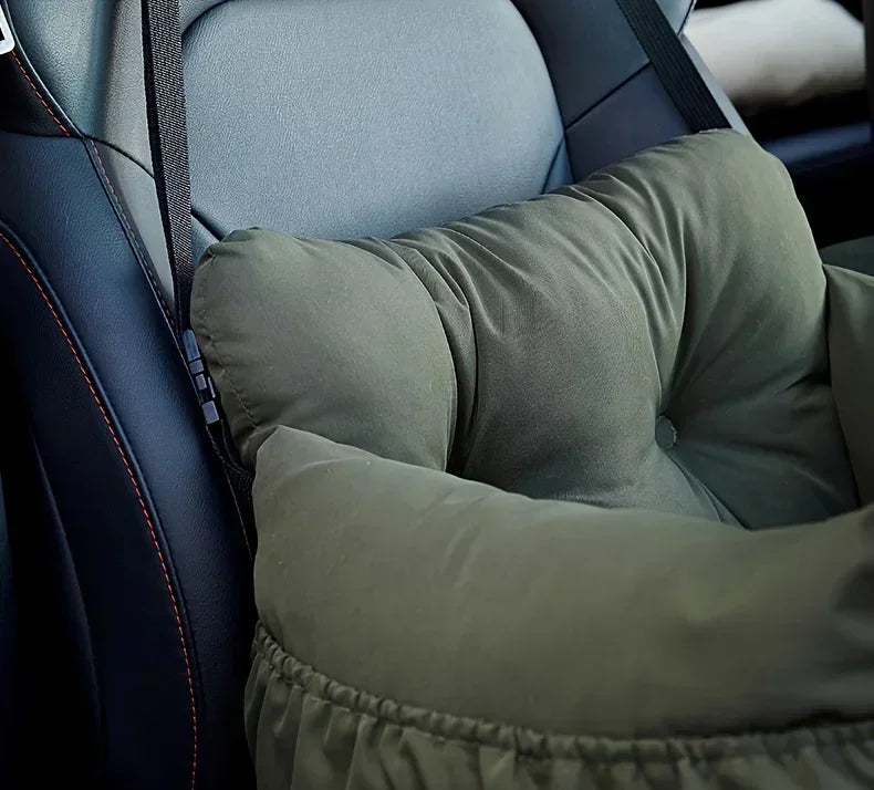 Dog Car Seat with Safety Belt & Non-Slip Base