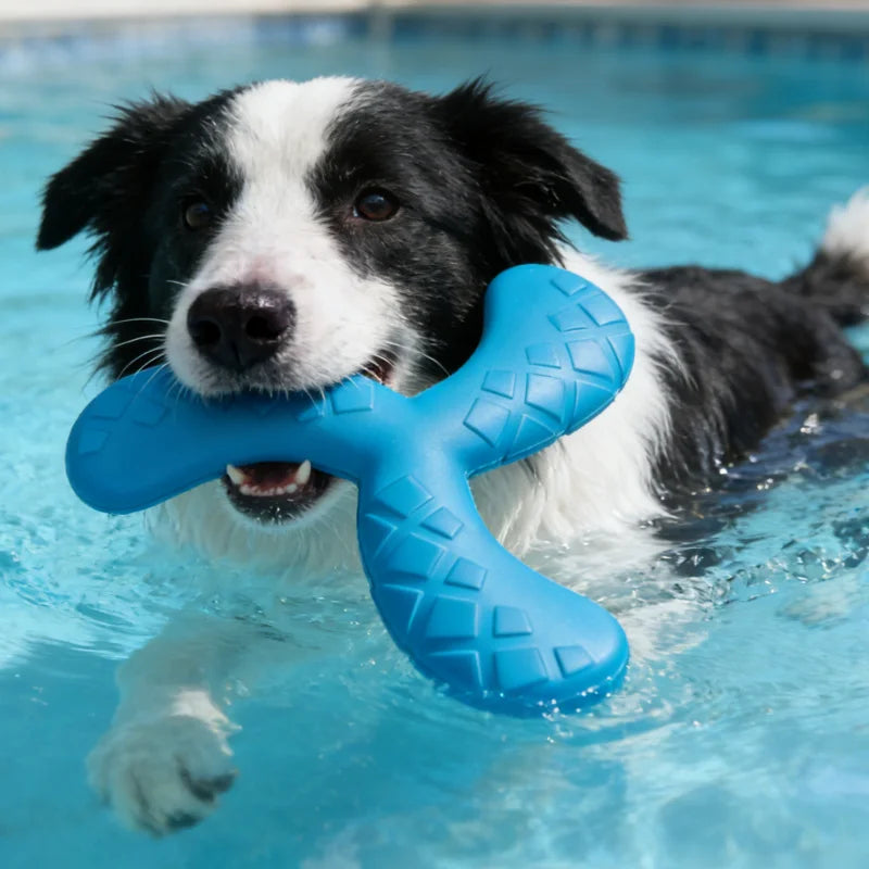 Indestructible EVA Boomerang Flying Disc & Chew Toy for Large Dogs