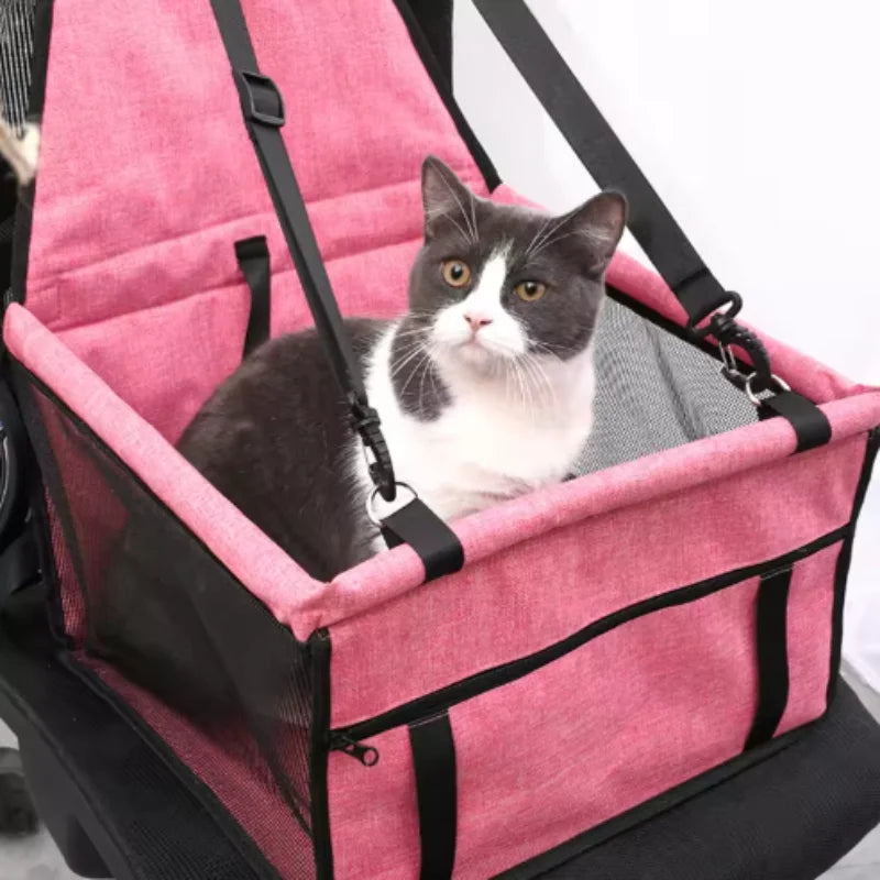 Foldable Dog Car Booster Seat with Safety Belt