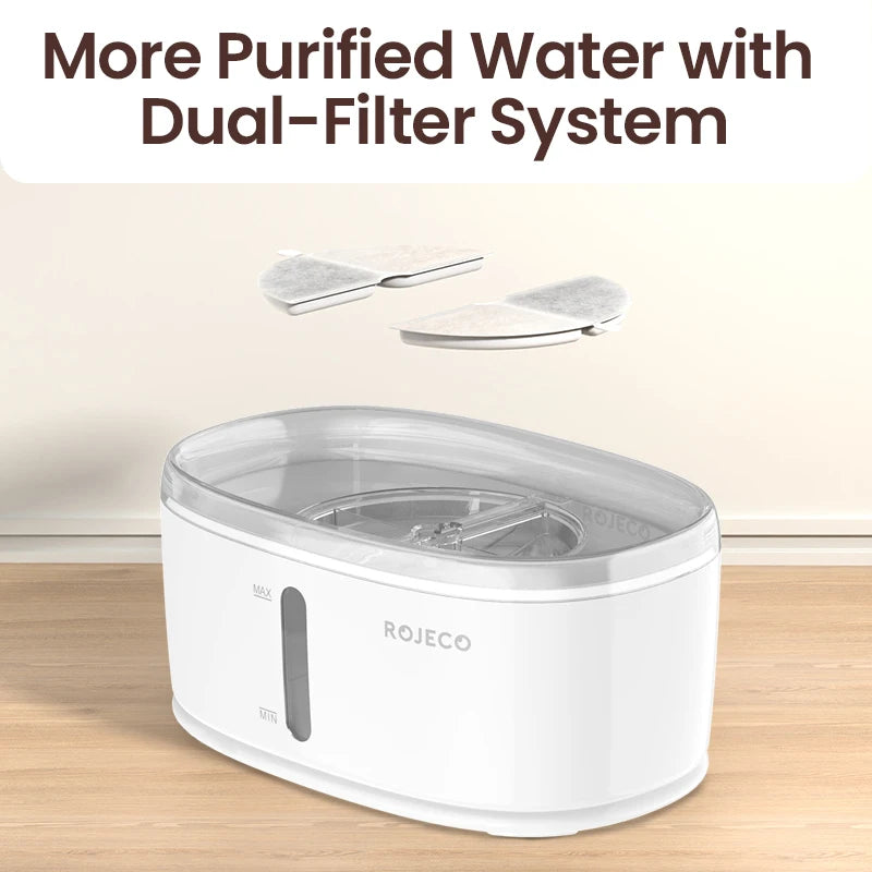 Dual Bowl Automatic Pet Water Fountain for Multiple Cats and Dogs