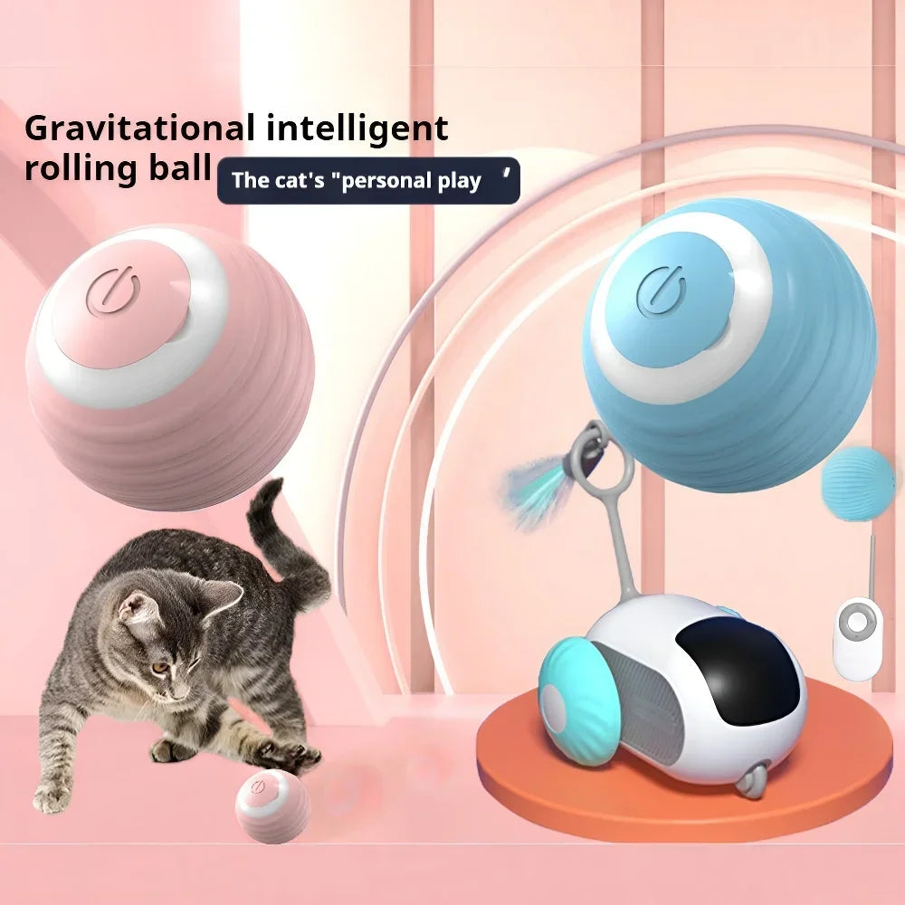 Automatic Rolling Cat Ball with Touch-Activated Play