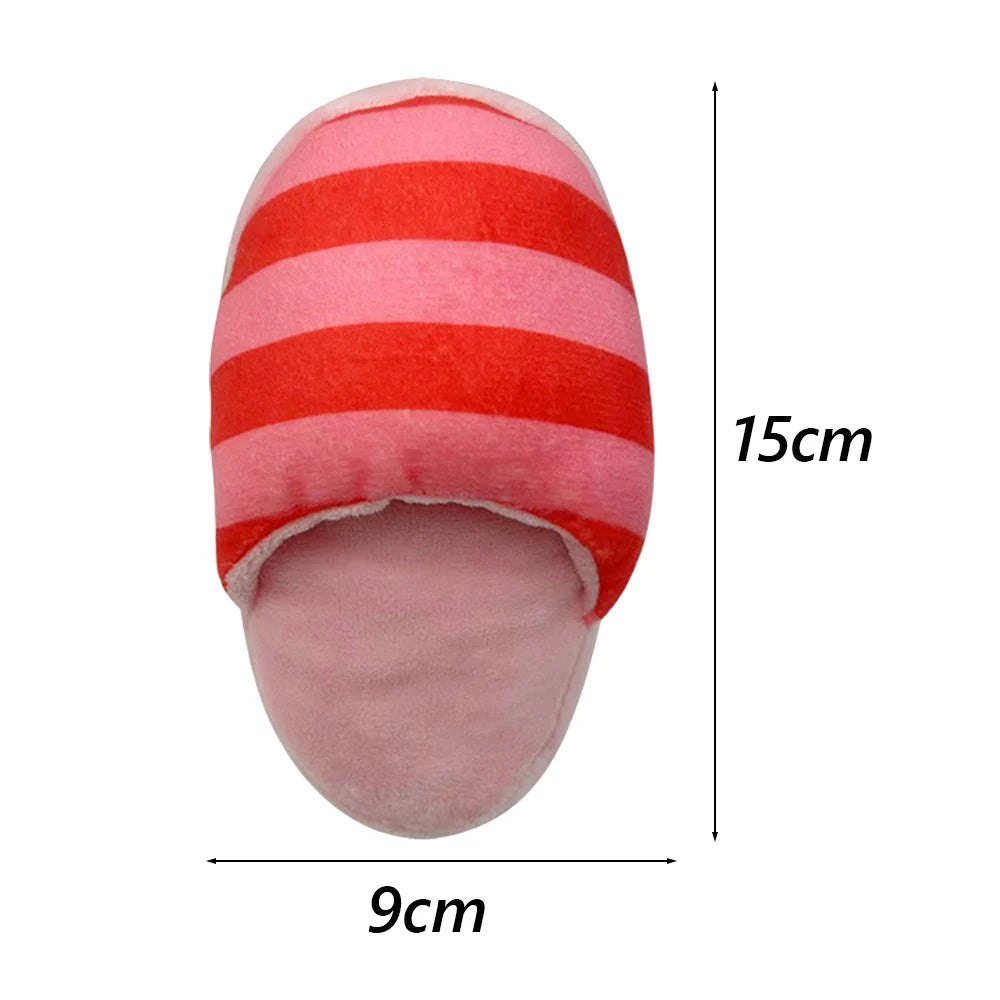 Squeaky Plush Slipper Chew Toy for Small Dogs