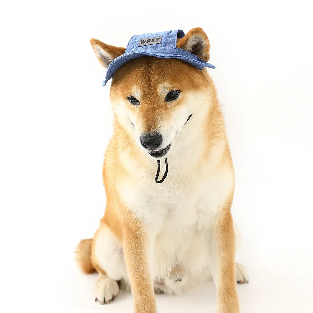 Washed Denim Dog Sun Hat
