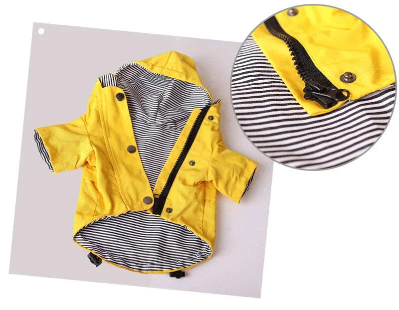 Waterproof Striped Raincoat for Dogs