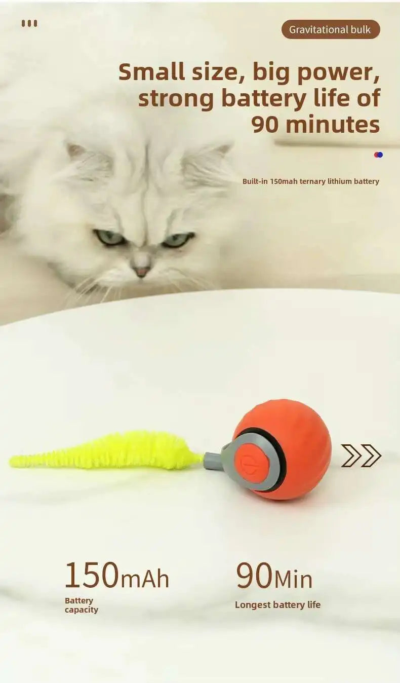 Smart Touch & Motion Activated Rolling Ball Toy for Cats & Dogs