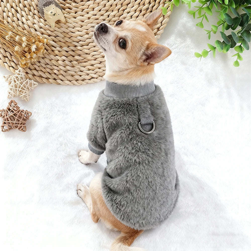 Plush Pet Sweatshirt for Cats & Small Dogs