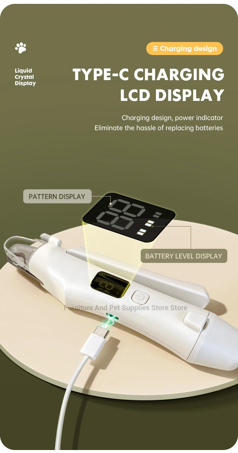 2-in-1 Electric Pet Nail Clipper & Grinder with LED