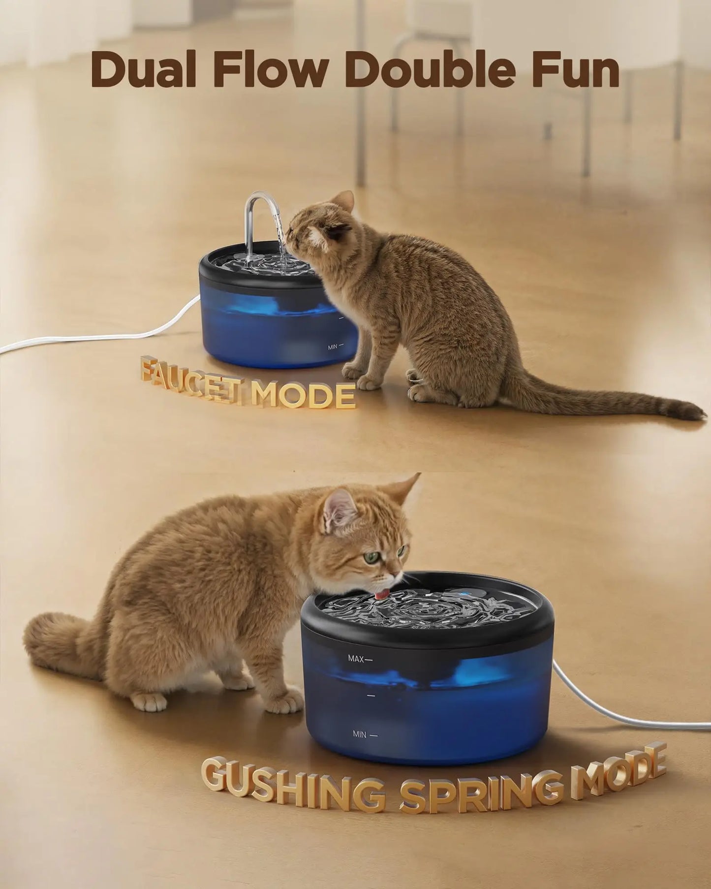 Automatic cat drinking fountain, dog water feeder, visual cat fountain, water fountain suitable for small and medium-sized pets