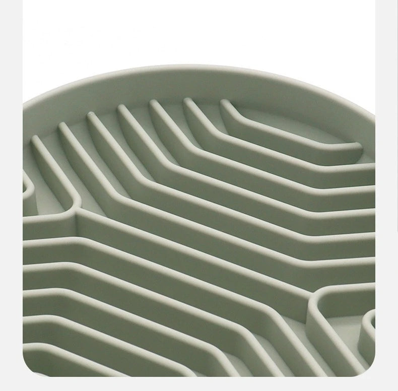 Silicone Slow Feeder Bowl with Non-Slip Mat for Dogs & Cats