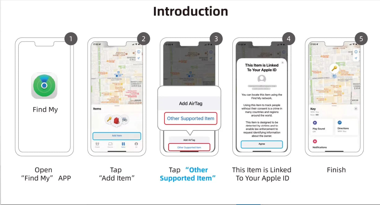 Apple Find My Pet Collar Tracker for Cats & Dogs