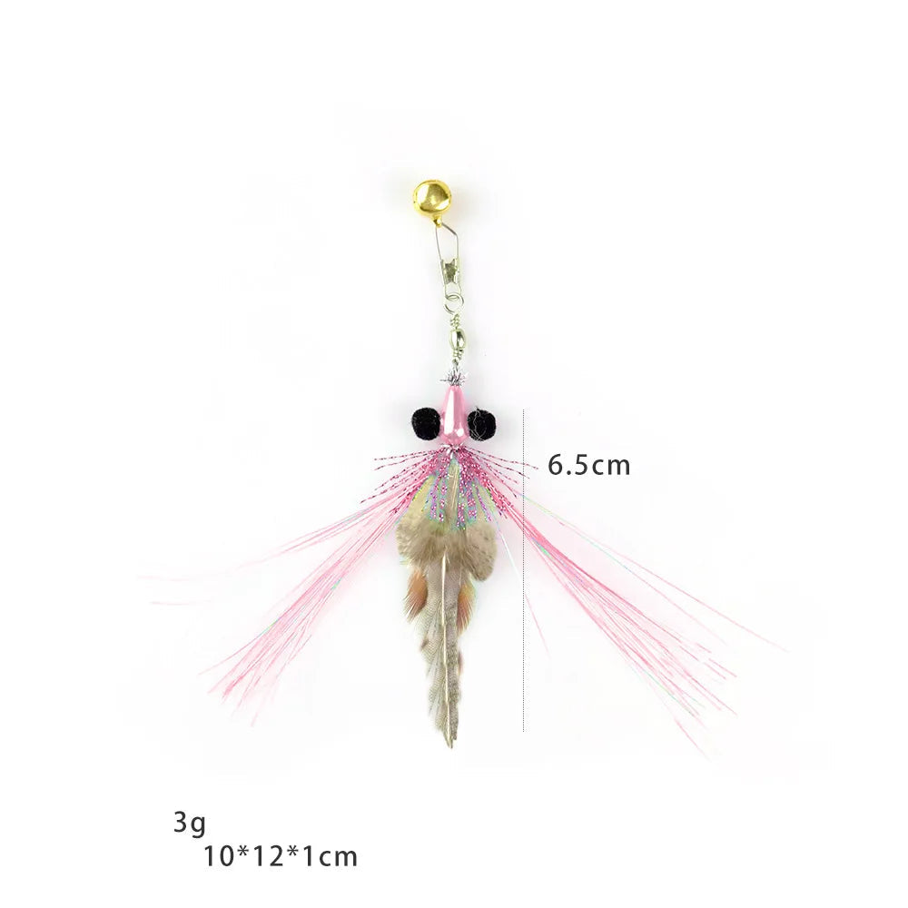 Interactive Cat Feather Toy with Bell