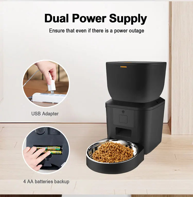 Automatic Pet Feeder with 1080p Camera, Voice Recorder & Remote Control