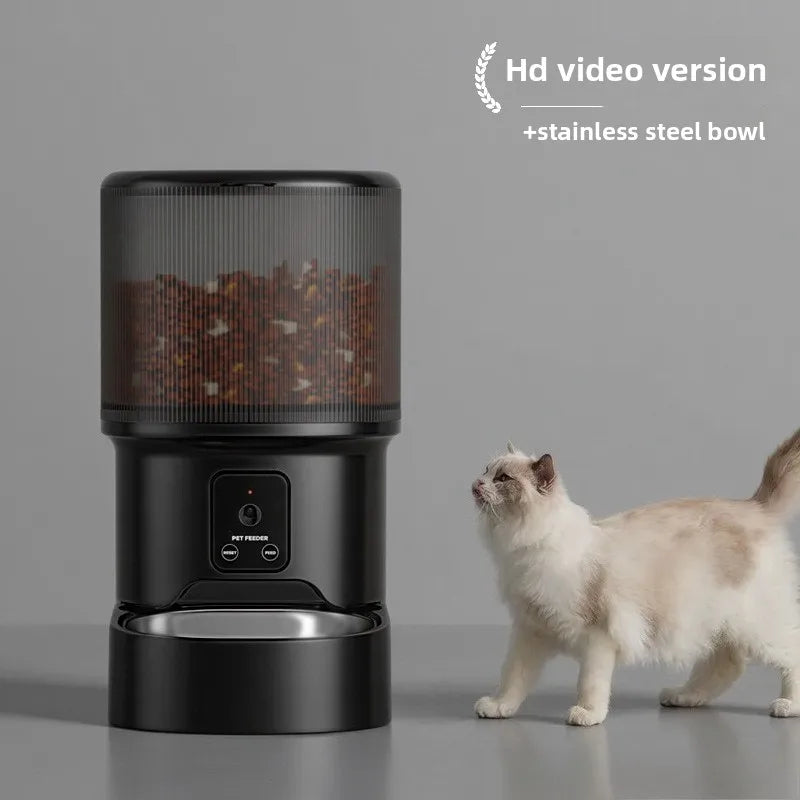 Smart Automatic Pet Feeder with HD Camera & Voice Control — Wi-Fi Remote Timed Food Dispenser