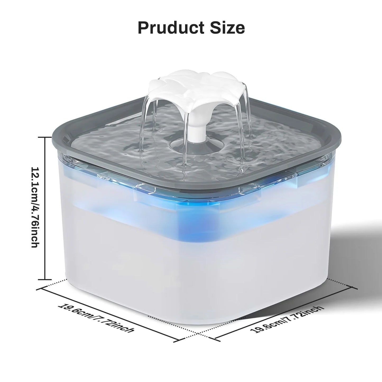 Fontaine à eau pour animaux de compagnie de 2,6 litres avec pompe à eau filtrée silencieuse, distributeur d'eau pour chats, chiens et animaux de compagnie d'intérieur