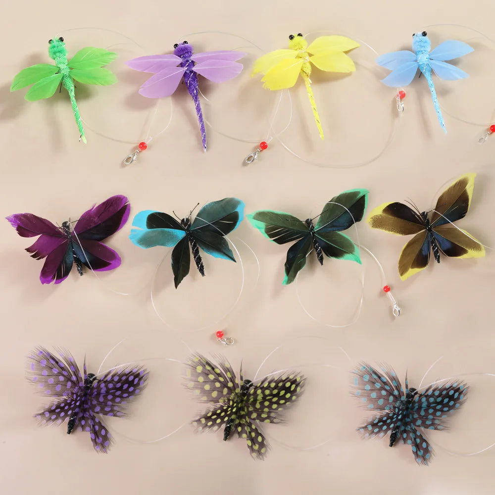 Hands-Free Butterfly Cat Wand Toy with Suction Cup & Bell