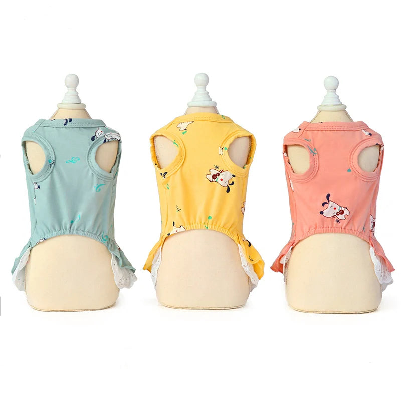 Cotton Print Dress for Cats & Small Dogs