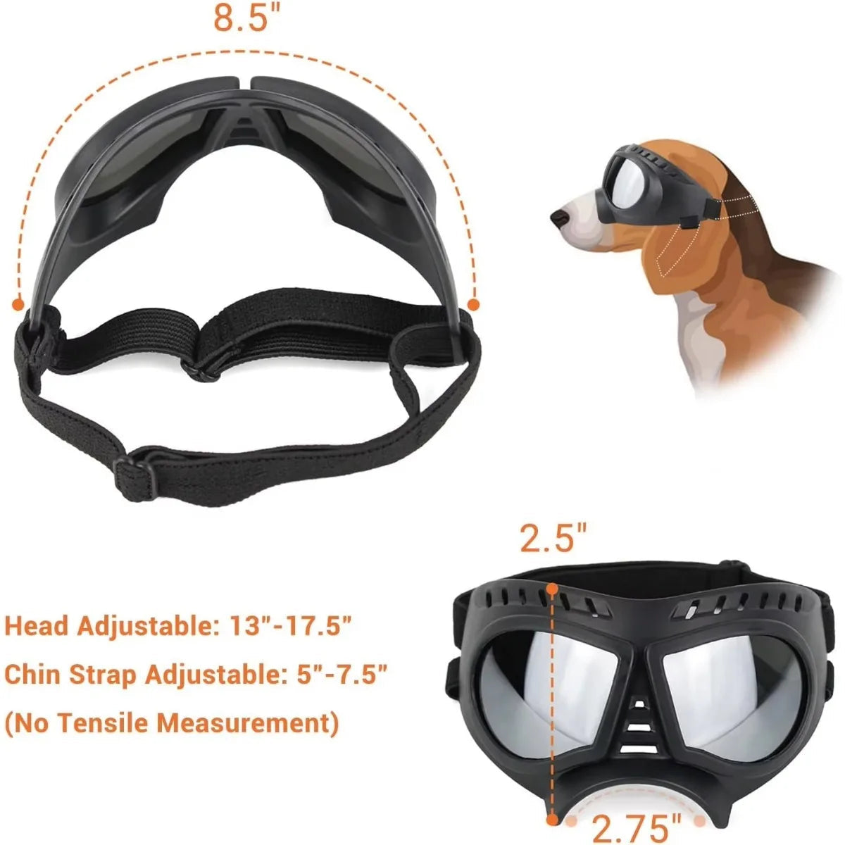 Dog Goggles for Large Breeds - Windproof Snowproof Eye Protection