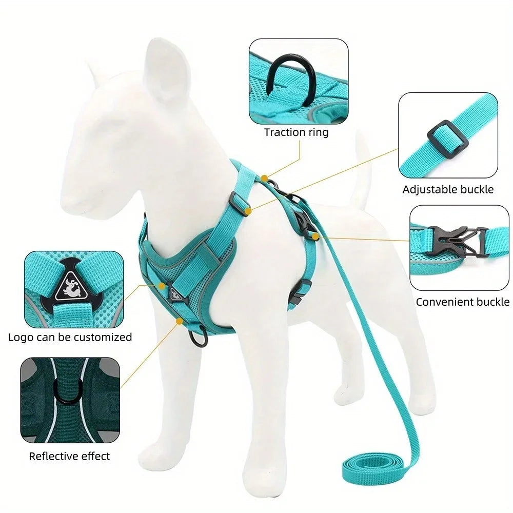 No-Pull Reflective Pet Harness and Leash Set
