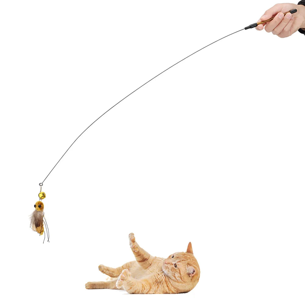 Cat Toy Replacement Heads – Feather Bug Wand Accessories (5pcs)