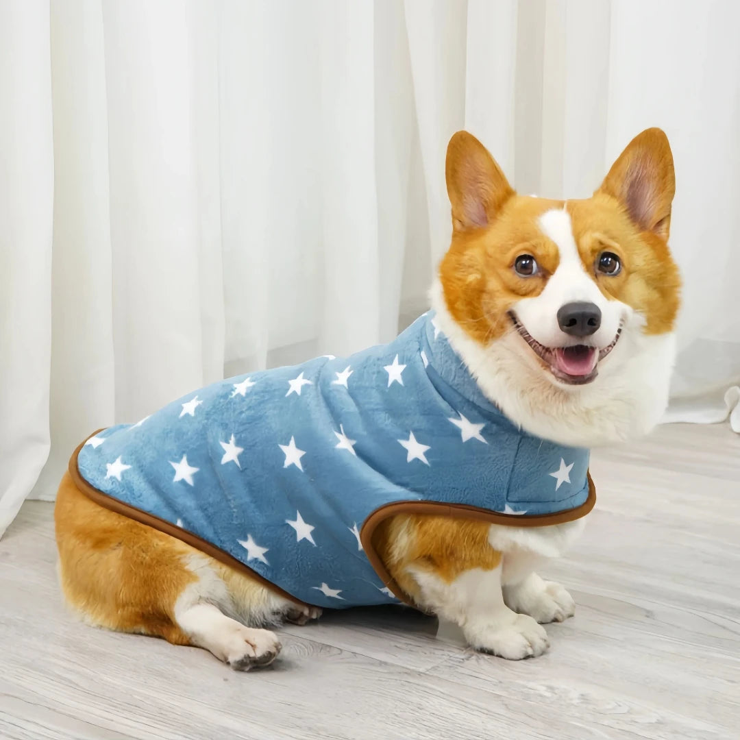 Manteau polaire à capuche pour chien avec trou pour laisse | Veste d'hiver chaude et ajustable pour chiens de petite à grande taille