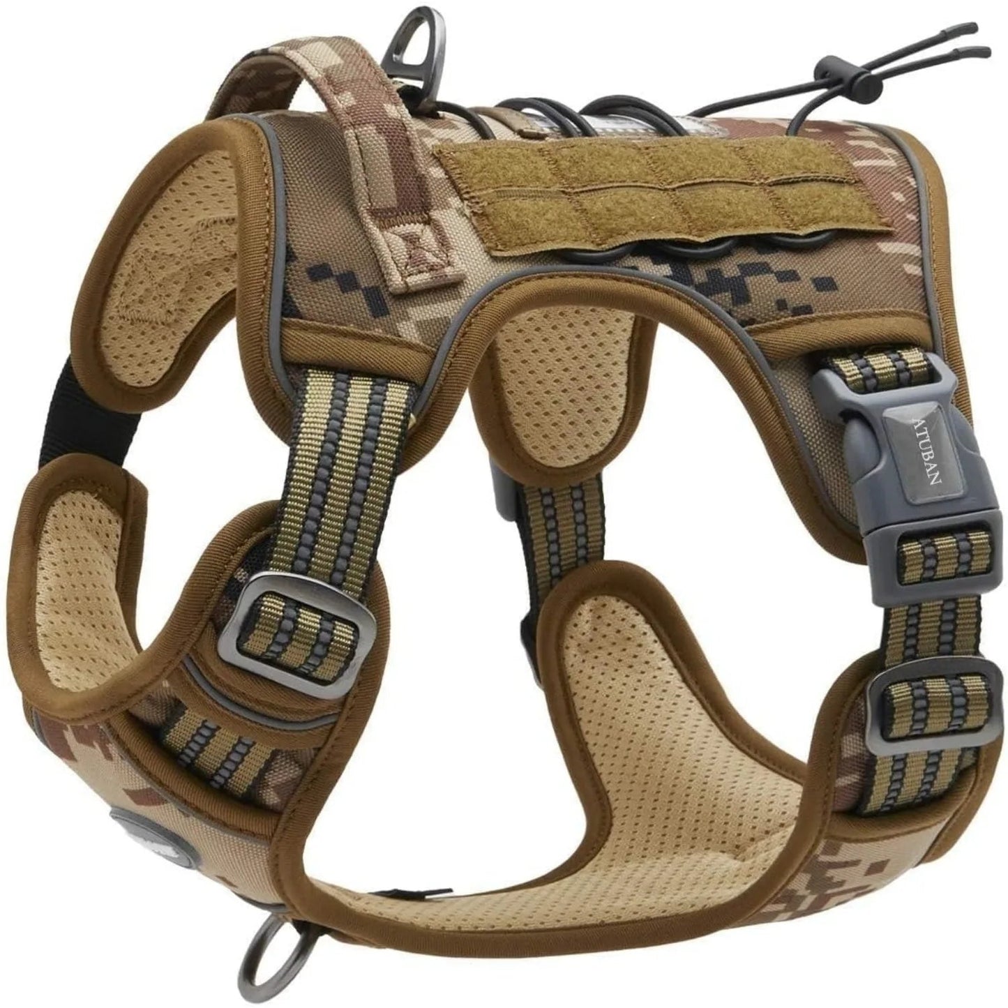 No-Pull Tactical Dog Harness with Reflective Strips