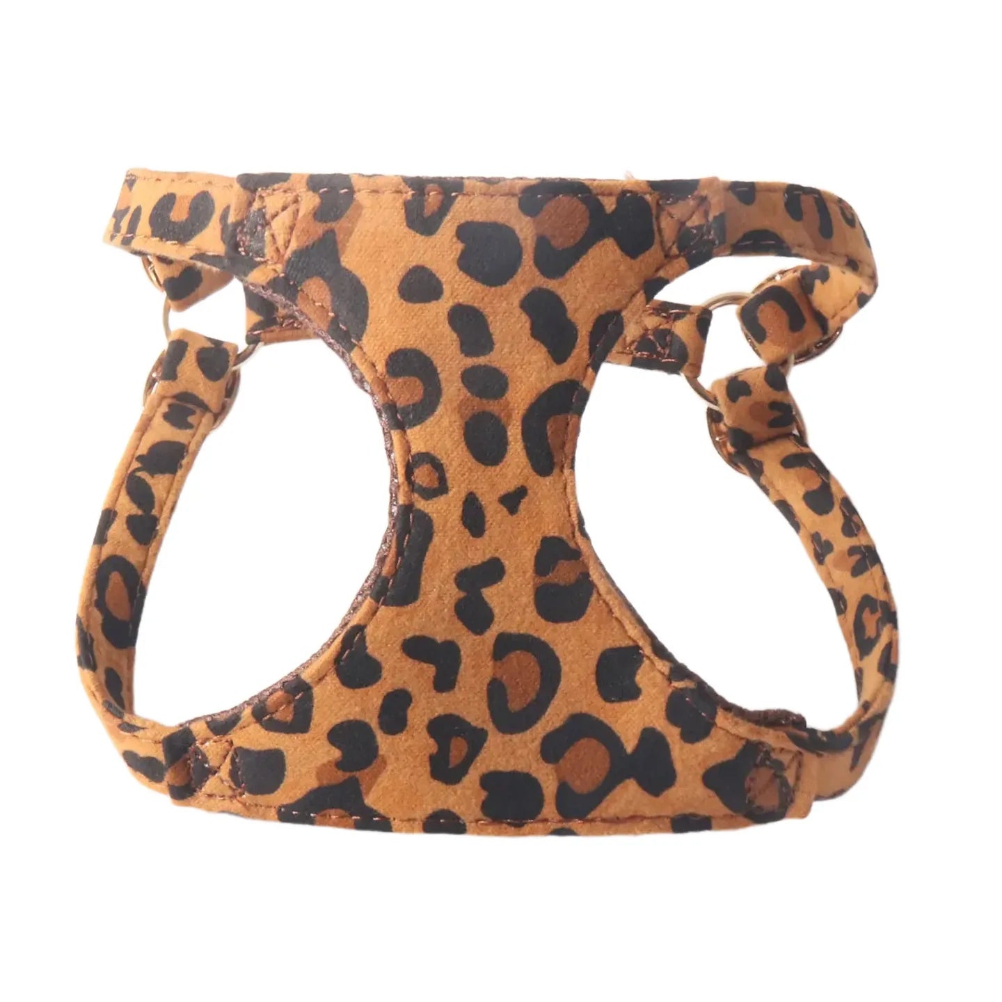 Leopard Print Dog Harness & Lead Set – Padded Vest for Small Dogs