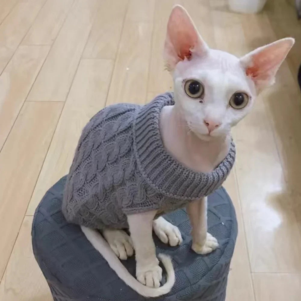 Knitted Pet Sweater for Cats & Small Dogs — 7 Colours, XS–XL