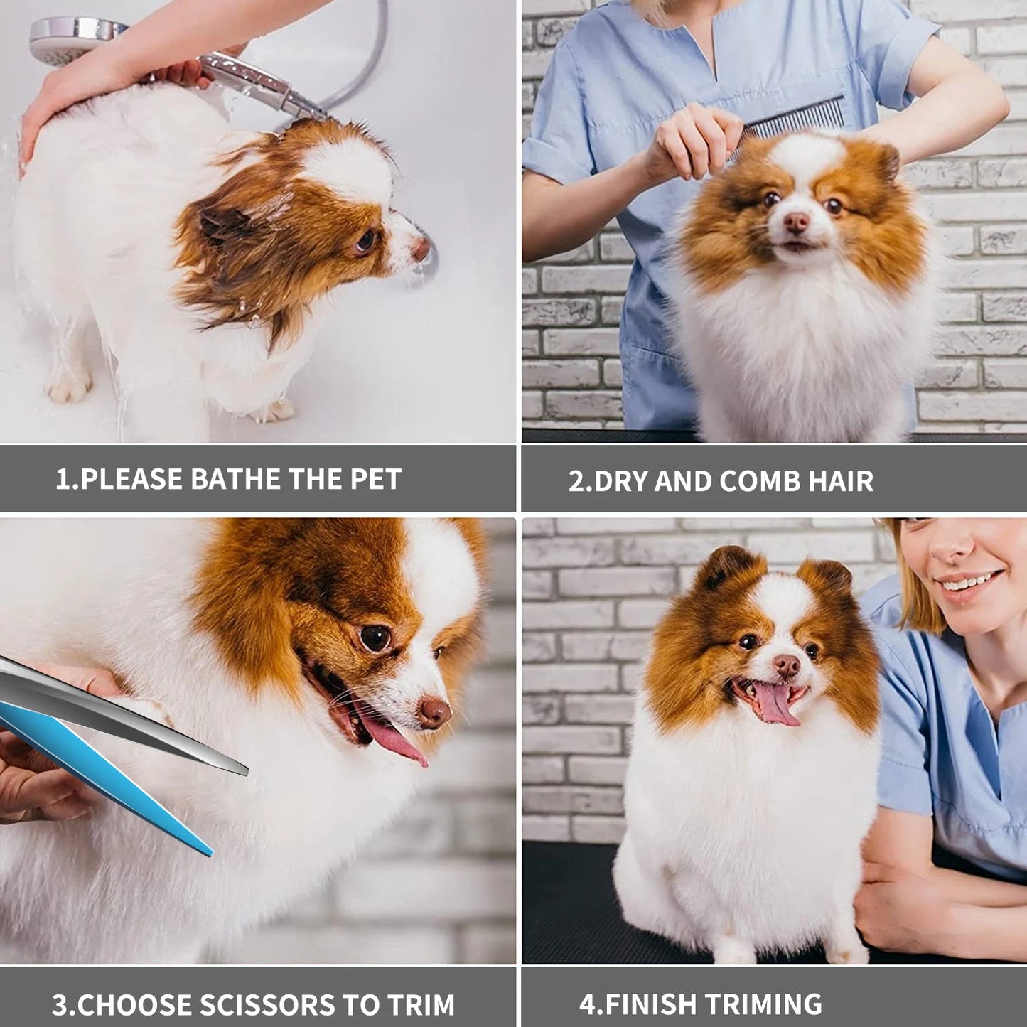 7.5" Professional Curved Grooming Scissors for Dogs & Cats