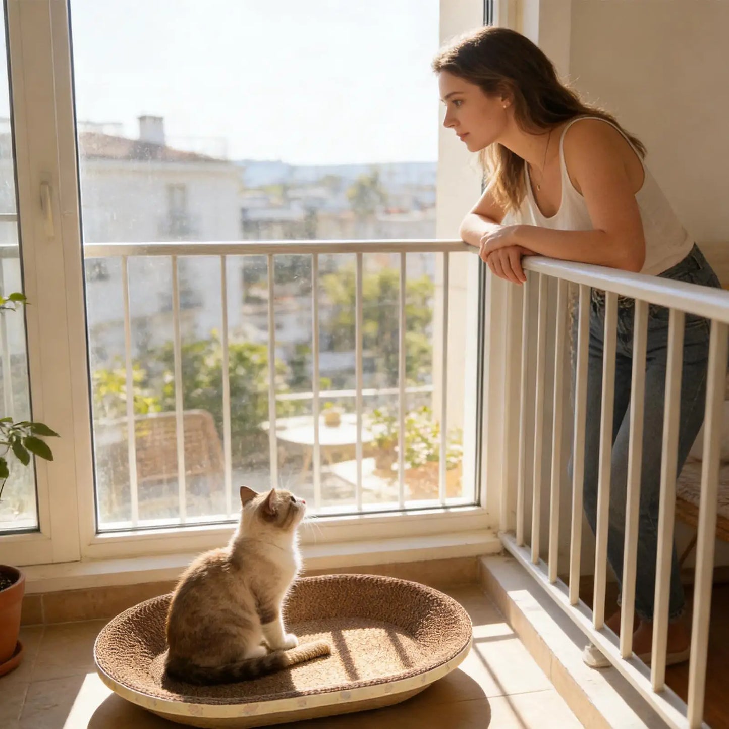 Oval Corrugated Cardboard Cat Scratcher & Lounge Bed