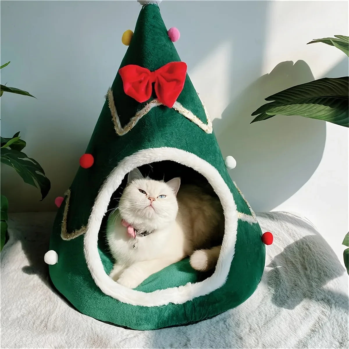 Warm Corduroy Pet House Bed for Cats & Dogs