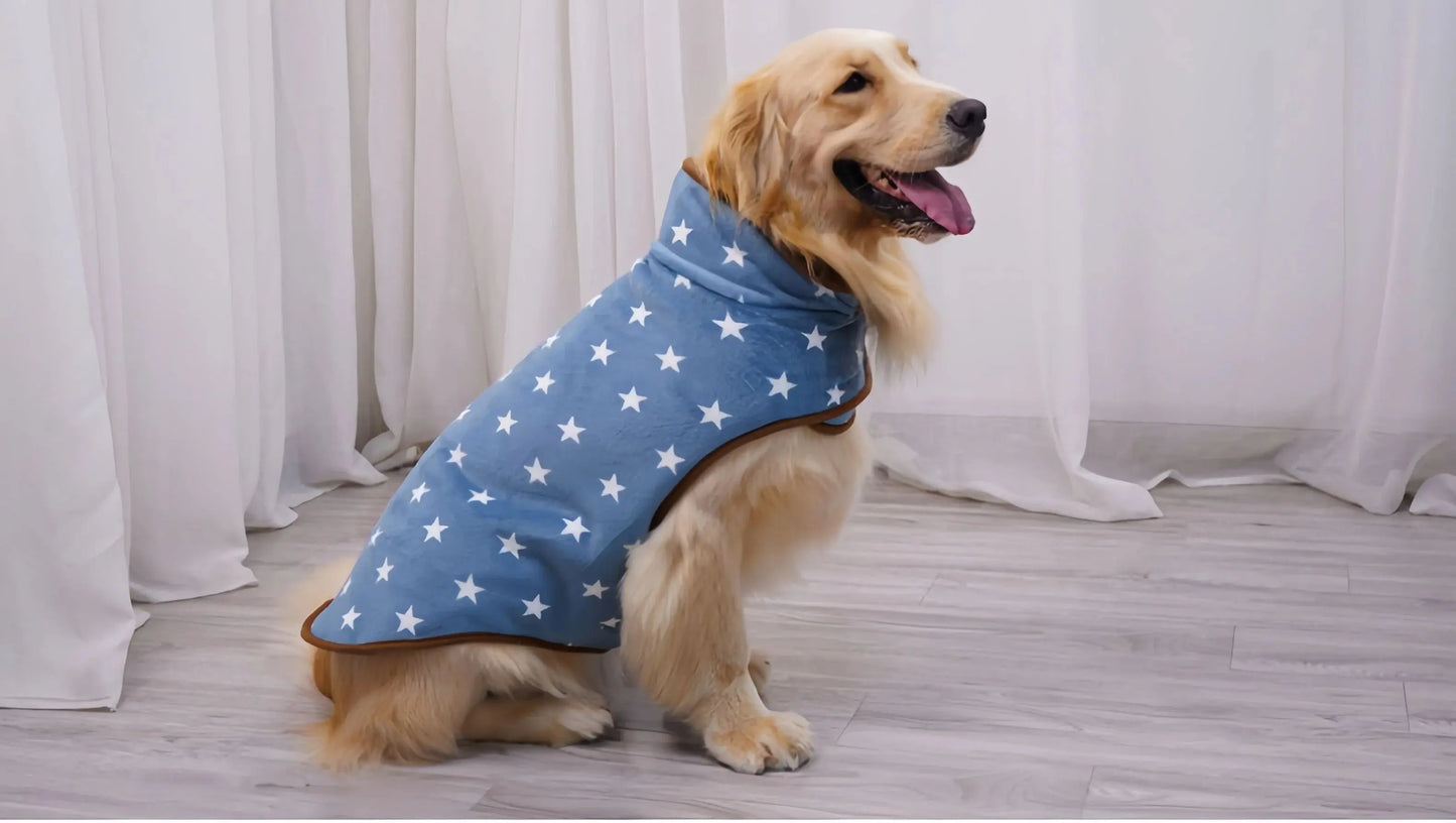 Manteau polaire à capuche pour chien avec trou pour laisse | Veste d'hiver chaude et ajustable pour chiens de petite à grande taille