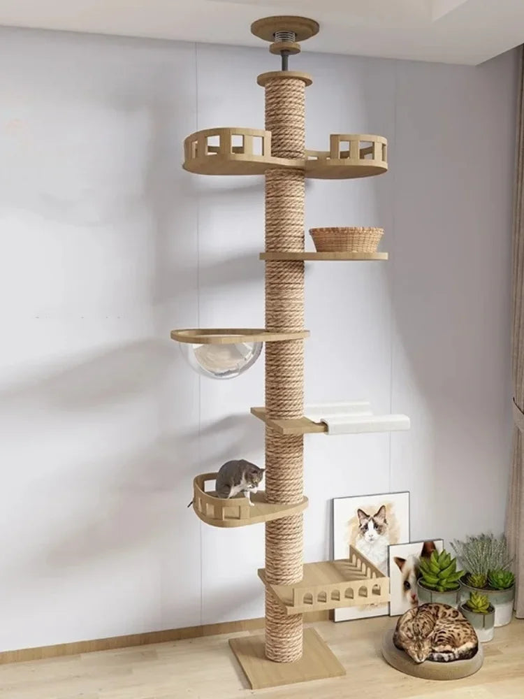 Adjustable Floor-to-Ceiling Cat Tree