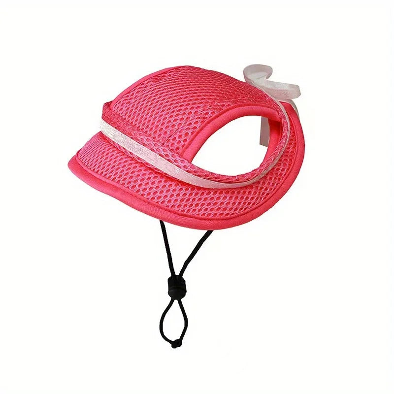 Chapeau de protection solaire pour animaux de compagnie avec nœud - Chapeau réglable et élégant pour chiens et chats