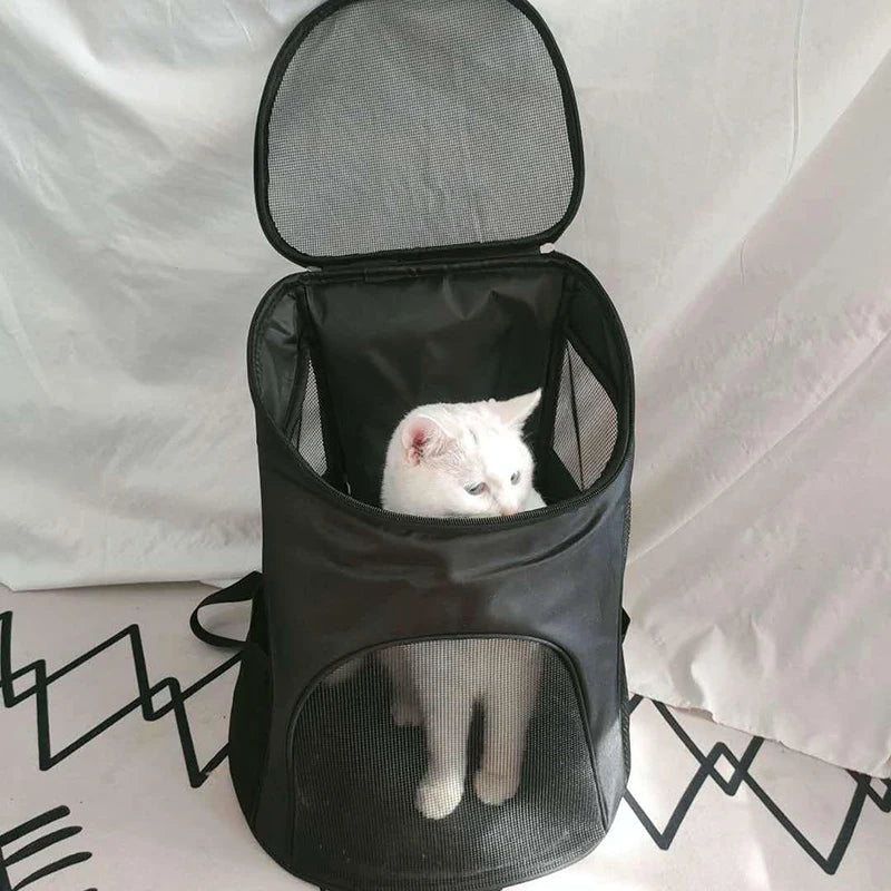 Solid Mesh Breathable Cat Puppy Travel Backpack S/L Pet Carrying Bag for Cats Kitten Small Dogs Pet Outdoor Supplies Accessories