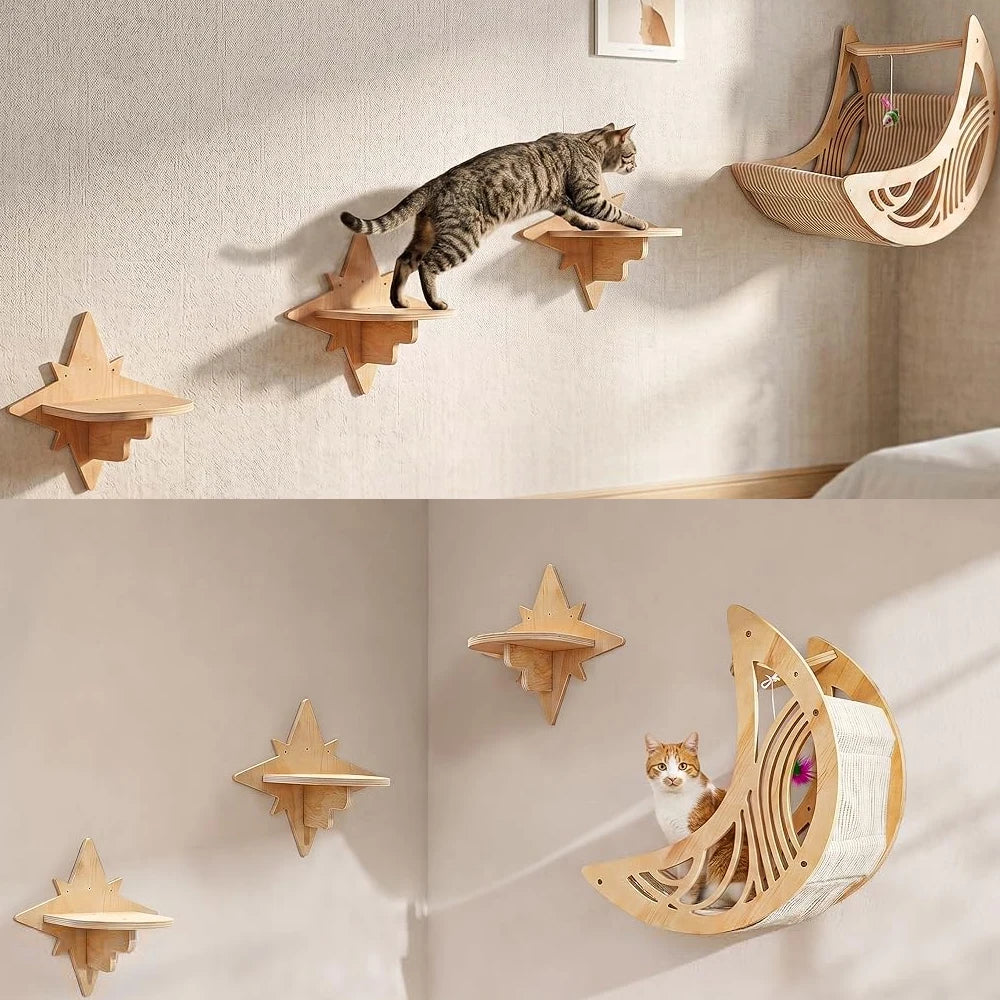 Wall-Mounted Cat Climbing Shelves & Perches